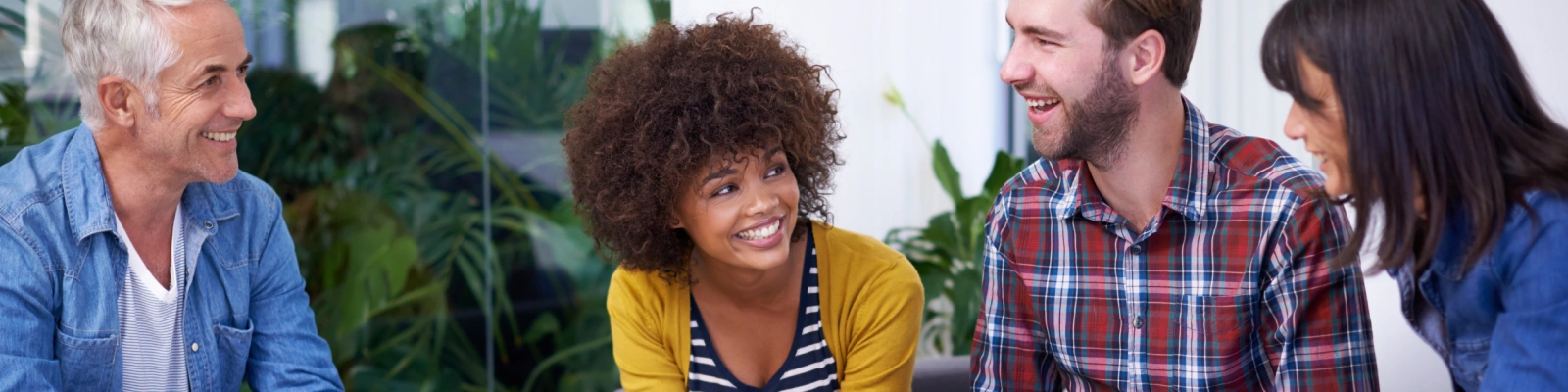 a group of people chatting